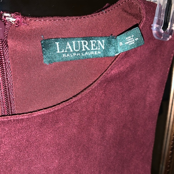 Suede burgundy drape dress - Picture 2 of 3